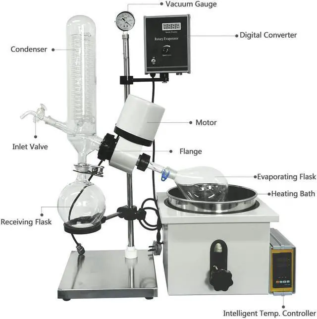Alt view image 7 of 7 - Lab Equipment 2000ml Rotary Evaporator RE-201D Factory Price 220V HNZXIB Rotavap 2L Rotating Flask Laboratory Evaporation Milk Concentration