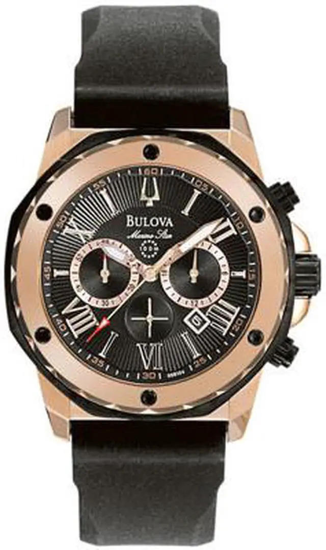 Alt view image 8 of 20 - Bulova Marine Star Mens Rose Gold Tone Quartz Chronograph Watch 98B104
