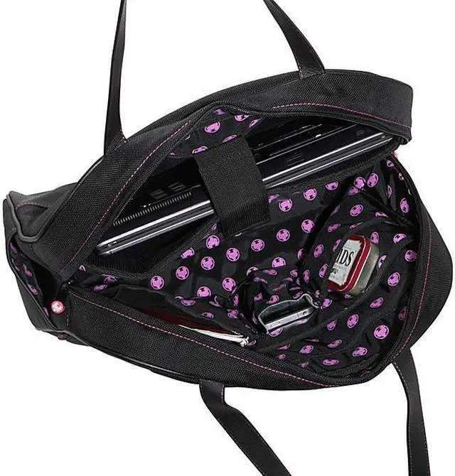 Alt view image 2 of 9 - Sumo - Women's 14.1" Ultrabook or 15" MacBook Laptop Purse - Red w/ White Stitching