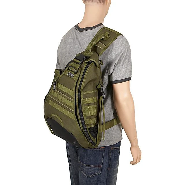 Alt view image 6 of 13 - Maxpedition 0410G Monsoon Gearslinger Bag 14"x6"x20" - Olive Drab Nylon