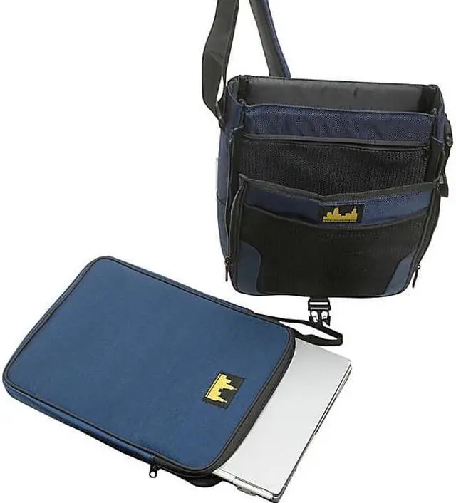 Alt view image 7 of 15 - Dig Stadium 14.1" Ultrabook or 15" MacBook Messenger Bag - Navy