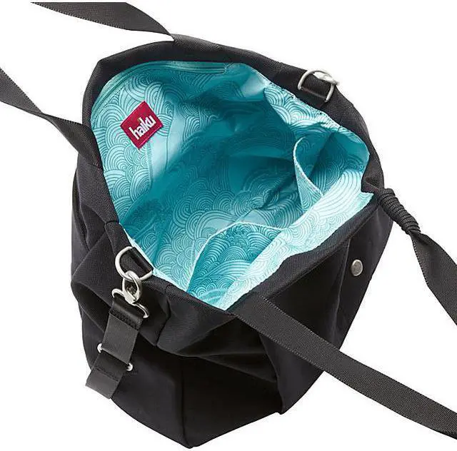 Alt view image 2 of 10 - Haiku Women's Journey Eco Shopper Tote Shoulder Bag Purse Black w/ Plum Stitch