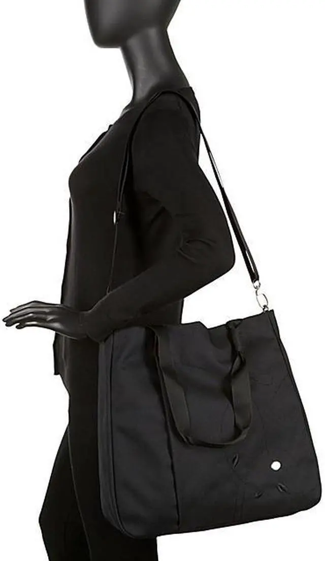 Alt view image 4 of 10 - Haiku Women's Journey Eco Shopper Tote Shoulder Bag Purse Black w/ Plum Stitch