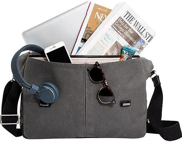 Alt view image 4 of 5 - Timbuk2 Proof Laptop Messenger Bag 2015, Waxed Canvas, Small, Carbon #479-2-2199