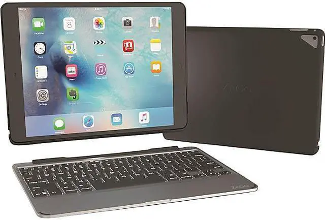 Alt view image 7 of 16 - ZAGG Slim Book Case with Keyboard for the Apple 9.7-inch iPad Pro Model ID8ZF2-BB0