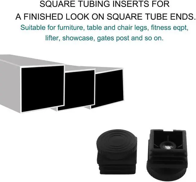 Alt view image 6 of 7 - Table Leveling Feet 38 x 38mm Square Tube Insert Adjustable Leveler 8 Sets