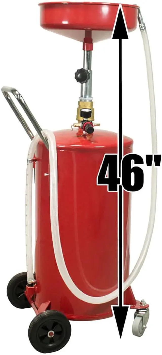 Alt view image 2 of 7 - Dragway Tools Portable Industrial 18 Gallon Oil Waste Drain Tank Pan for Lift Jack Hoist Shop Crane Air Operated Drainer