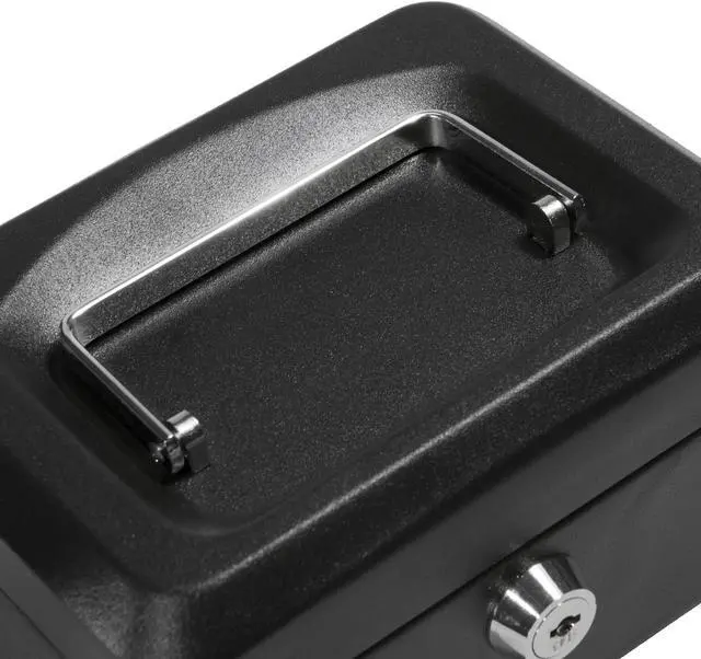 Main image of 6 Inch Black Cash Box with Key Lock
