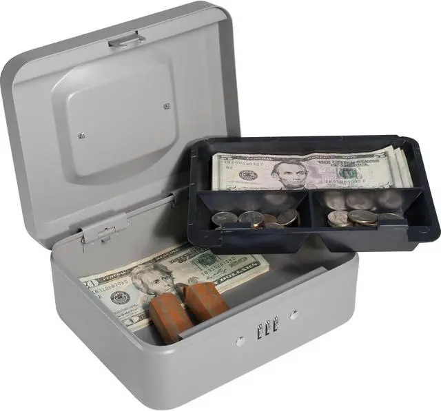 Alt view image 2 of 5 - 8 Inch Gray Combination Lock Box