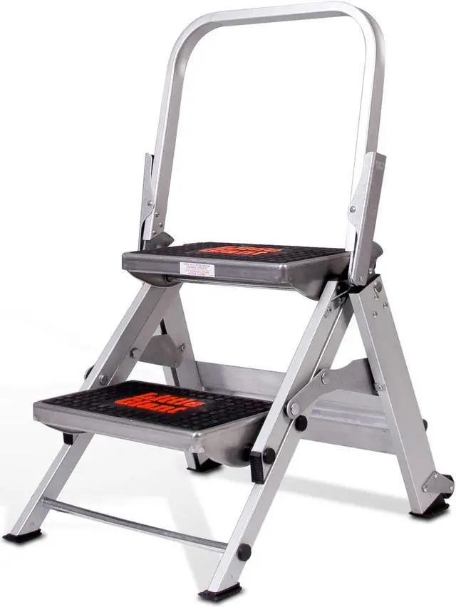 Alt view image 3 of 20 - 2 Steps, Aluminum Step Stool, 300 lb. Load Capacity, Gray LITTLE GIANT 10210BA