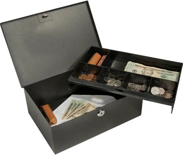 Alt view image 5 of 20 - Cash Box and 6 Compartment Coin Tray with Key Lock