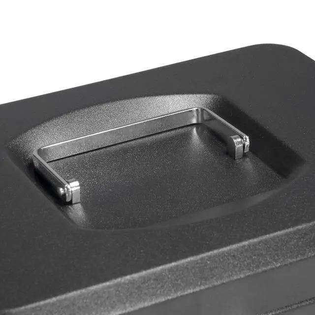 Alt view image 8 of 19 - 8 Inch Black Cash Box with Key Lock