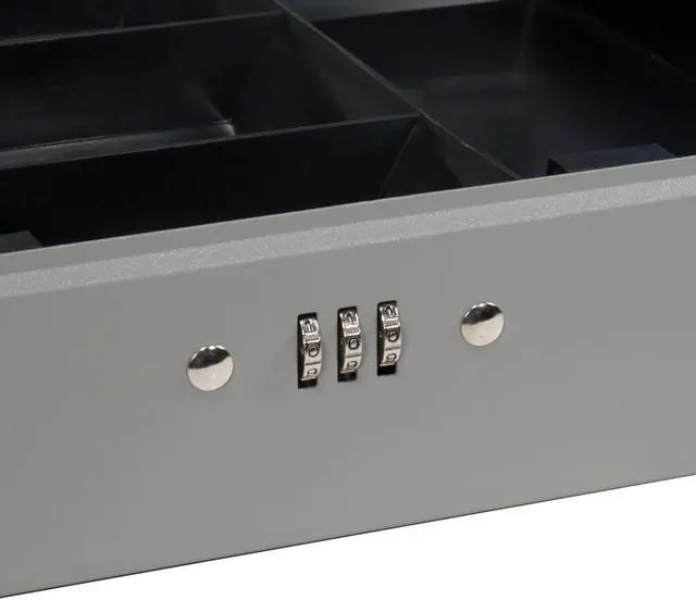 Alt view image 5 of 13 - 12 Inch Gray Cash Box with Combination Lock