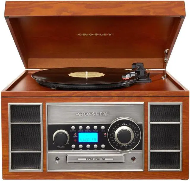 Alt view image 9 of 17 - Crosley Radio CR2413A-PA Memory Master II CD Recorder/USB (Paprika)