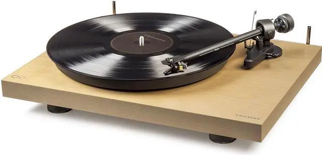 Alt view image 2 of 10 - Crosley C10A-NA 2-Speed Pro-Ject Tone Arm Manual Belt Driven Turntable - Natural