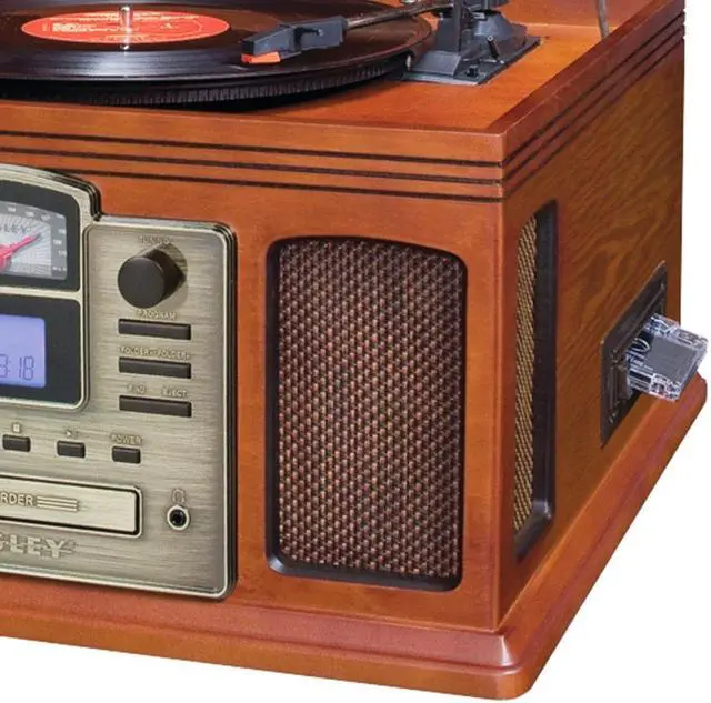 Alt view image 10 of 12 - Crosley CR2405A-PA Director CD Recorder with Cassette Player (Paprika)