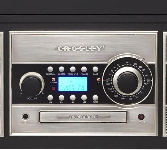 Alt view image 17 of 20 - Crosley Radio CR2413A-BK Memory Master II CD Recorder/USB (Black)