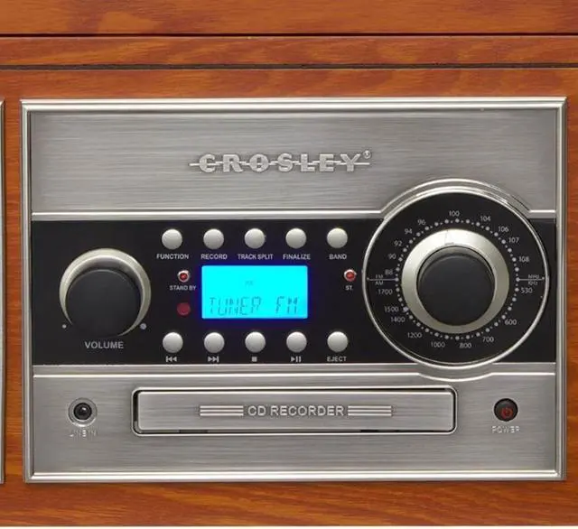 Alt view image 13 of 17 - Crosley Radio CR2413A-PA Memory Master II CD Recorder/USB (Paprika)