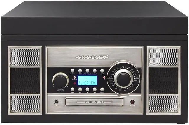 Alt view image 14 of 20 - Crosley Radio CR2413A-BK Memory Master II CD Recorder/USB (Black)