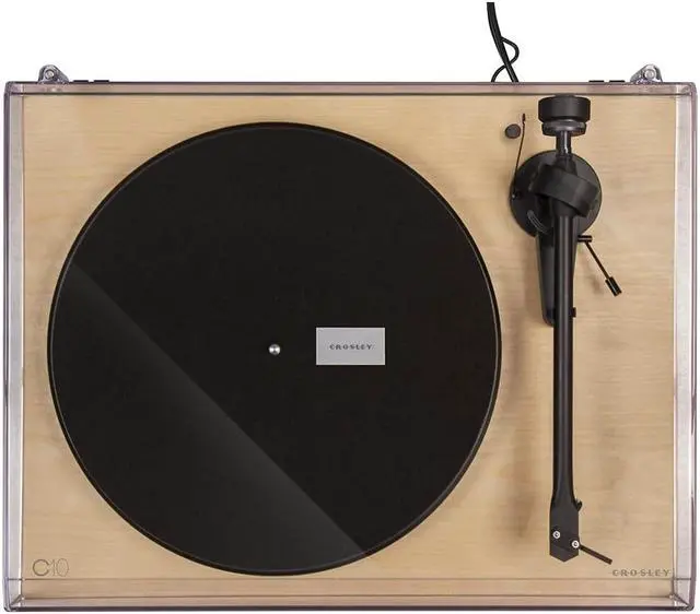 Alt view image 6 of 10 - Crosley C10A-NA 2-Speed Pro-Ject Tone Arm Manual Belt Driven Turntable - Natural