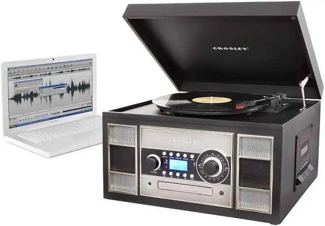 Alt view image 16 of 20 - Crosley Radio CR2413A-BK Memory Master II CD Recorder/USB (Black)