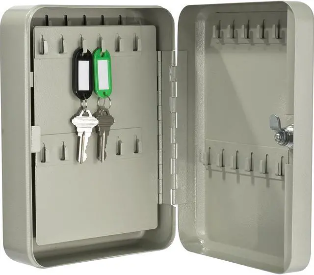 Alt view image 3 of 20 - Barska Key Cabinet, Wall Mount, 48 Keys Matte Steel AX11692