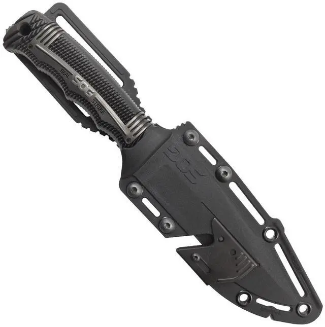 Alt view image 5 of 15 - SOG SEAL Strike Blk TiNi Deluxe Sheath Fixed Blade SS1003 CP