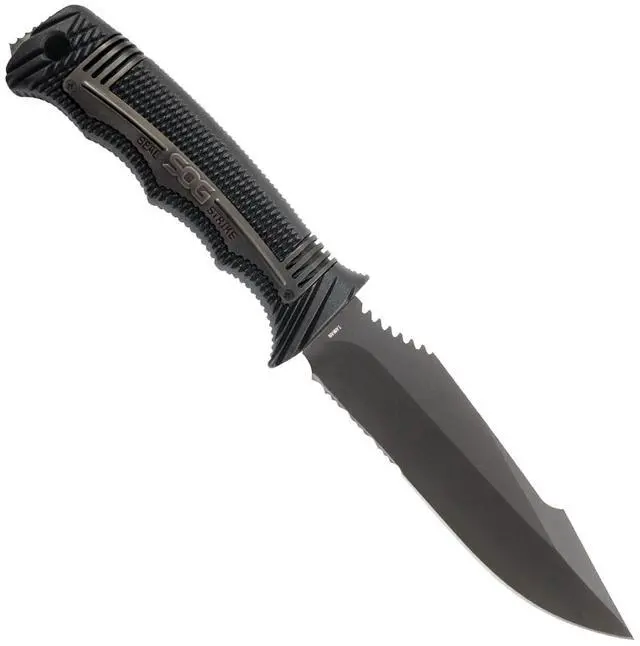 Alt view image 4 of 15 - SOG SEAL Strike Blk TiNi Deluxe Sheath Fixed Blade SS1003 CP