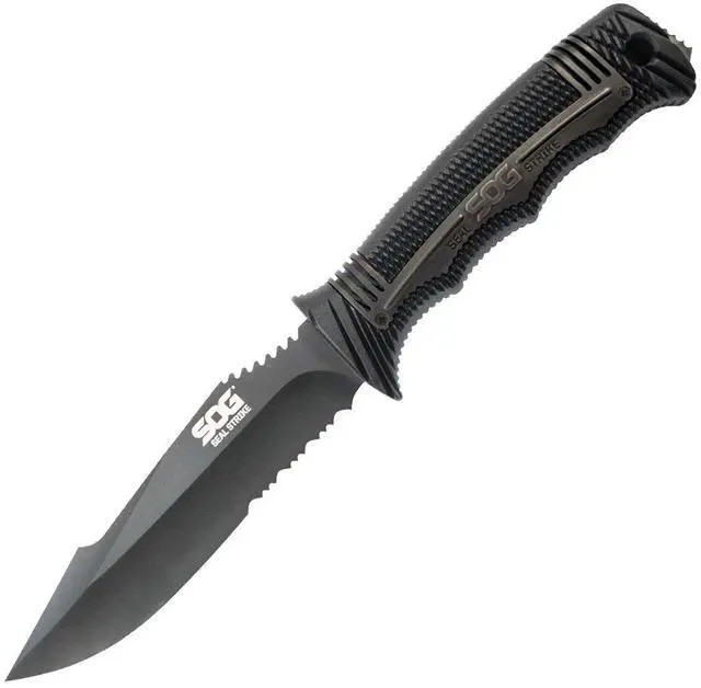 Alt view image 3 of 15 - SOG SEAL Strike Blk TiNi Deluxe Sheath Fixed Blade SS1003 CP