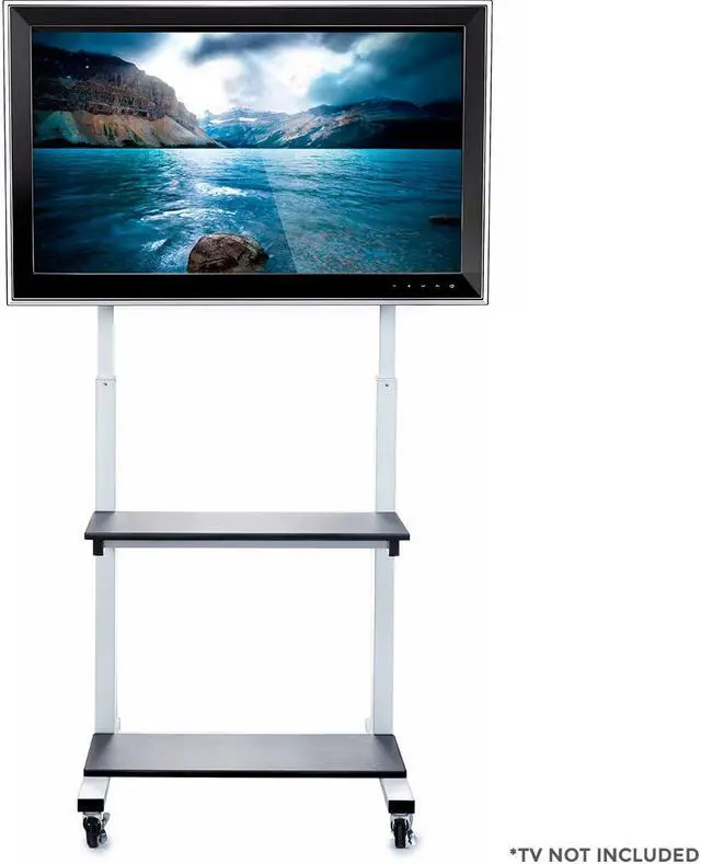 Alt view image 16 of 20 - Luxor Home Office Crank Adjustable Flat Panel CLCD LCD TV Cart