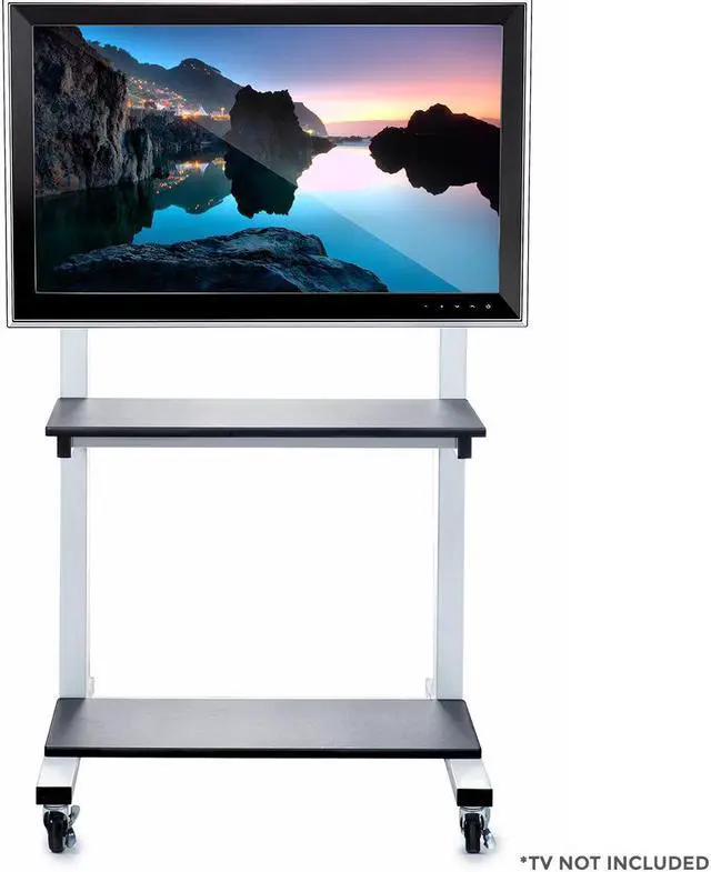 Alt view image 15 of 20 - Luxor Home Office Crank Adjustable Flat Panel CLCD LCD TV Cart