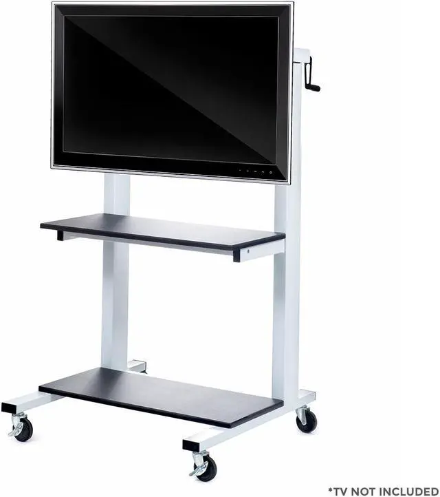 Alt view image 11 of 20 - Luxor Home Office Crank Adjustable Flat Panel CLCD LCD TV Cart