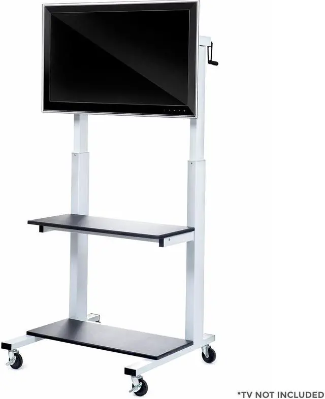 Alt view image 12 of 20 - Luxor Home Office Crank Adjustable Flat Panel CLCD LCD TV Cart