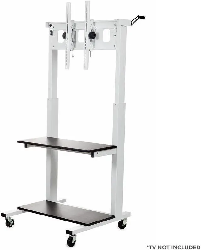 Alt view image 13 of 20 - Luxor Home Office Crank Adjustable Flat Panel CLCD LCD TV Cart