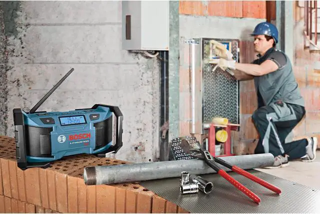 Alt view image 4 of 10 - Bosch PB180 18V Lithium-Ion AM/FM Radio with MP3 Compatibility