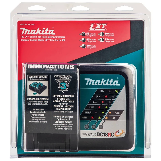 Alt view image 4 of 11 - Makita DC18RC 18V LXT Lithium-Ion Rapid Tool Battery Charger Charge - DC18RA