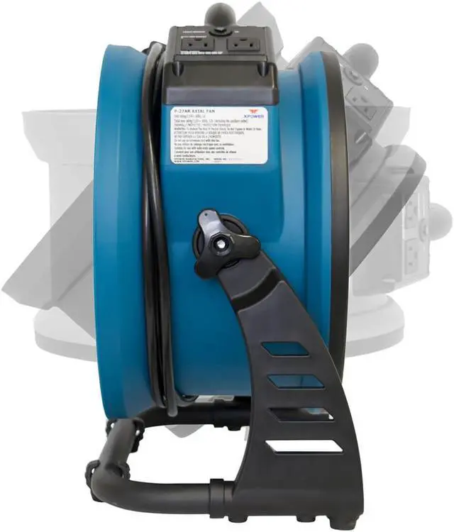 Alt view image 5 of 20 - XPower P-26AR .6-Amp 1,300-Cfm 4-Speed Industrial Axial Air Mover/Dryer