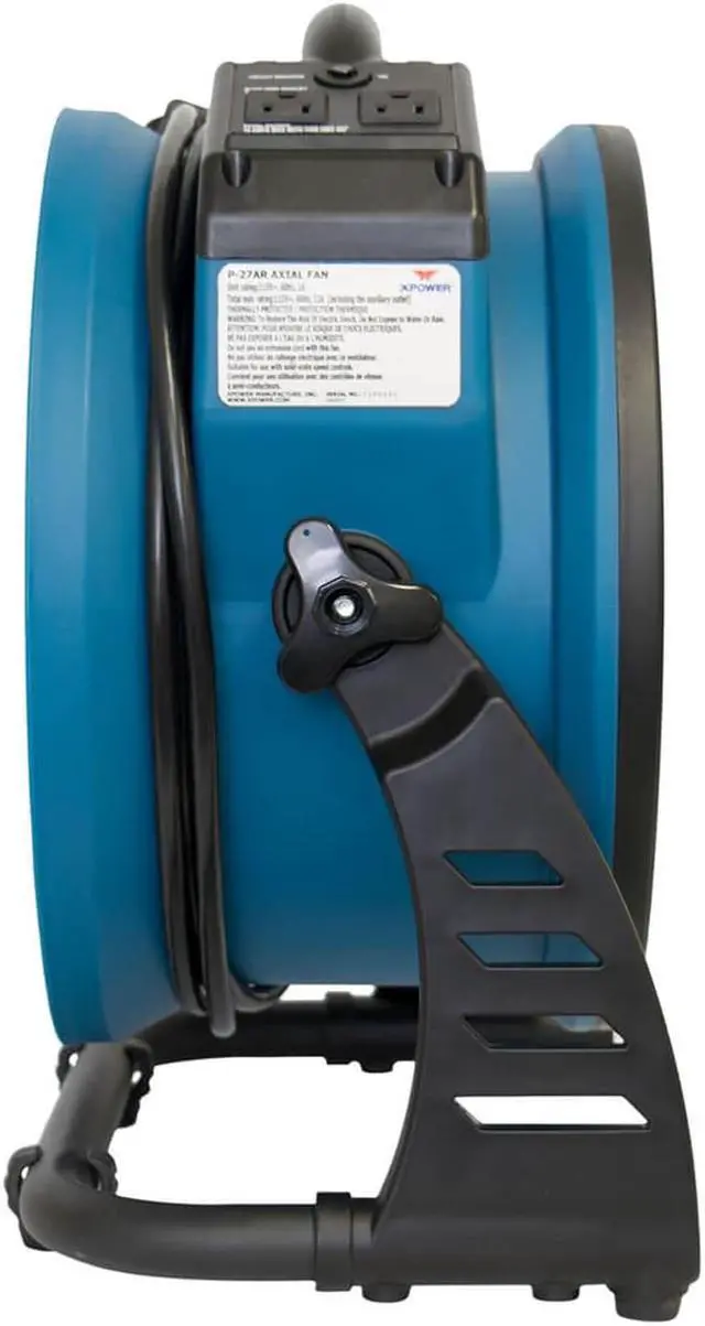 Alt view image 3 of 20 - XPower P-26AR .6-Amp 1,300-Cfm 4-Speed Industrial Axial Air Mover/Dryer