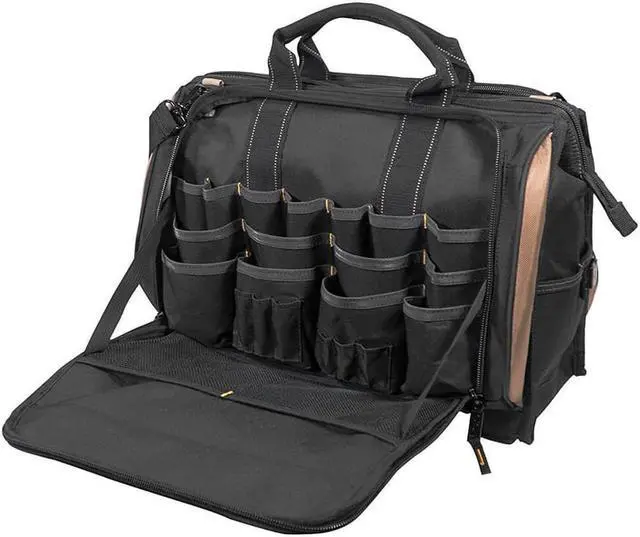 Alt view image 11 of 17 - CLC 1539 Tool Bag, Polyester, 52 Pockets, Tan/Black
