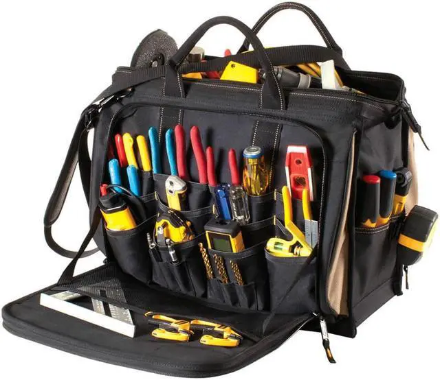 Alt view image 15 of 17 - CLC 1539 Tool Bag, Polyester, 52 Pockets, Tan/Black