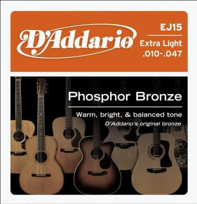 Main image of D'Addario EJ15 Phos/Bronze Extra Lt Ac Guitar Strings