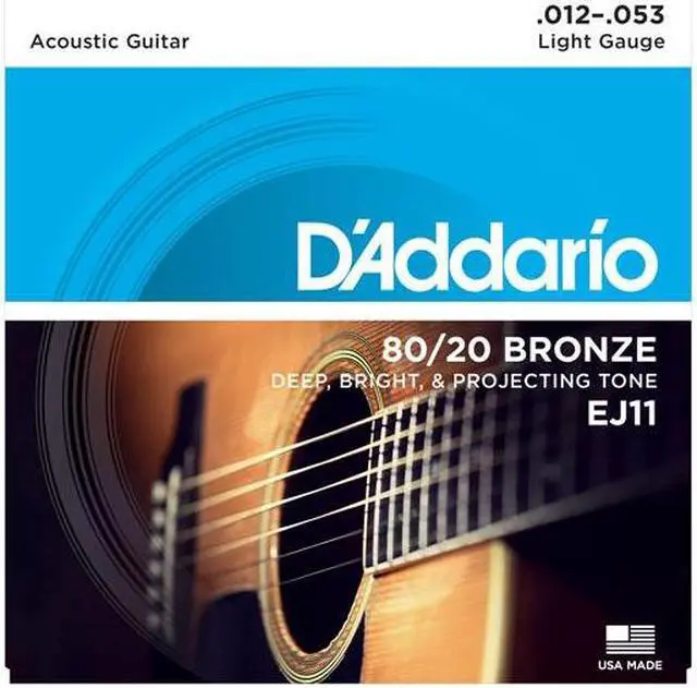 Alt view image 2 of 18 - D'Addario EJ11 80/20 Bronze Acoustic Guitar Strings, Light, 12-53 EJ11 D'ADDARIO
