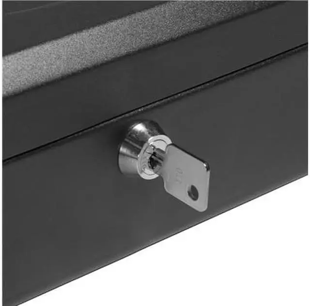 Alt view image 2 of 19 - 8 Inch Black Cash Box with Key Lock