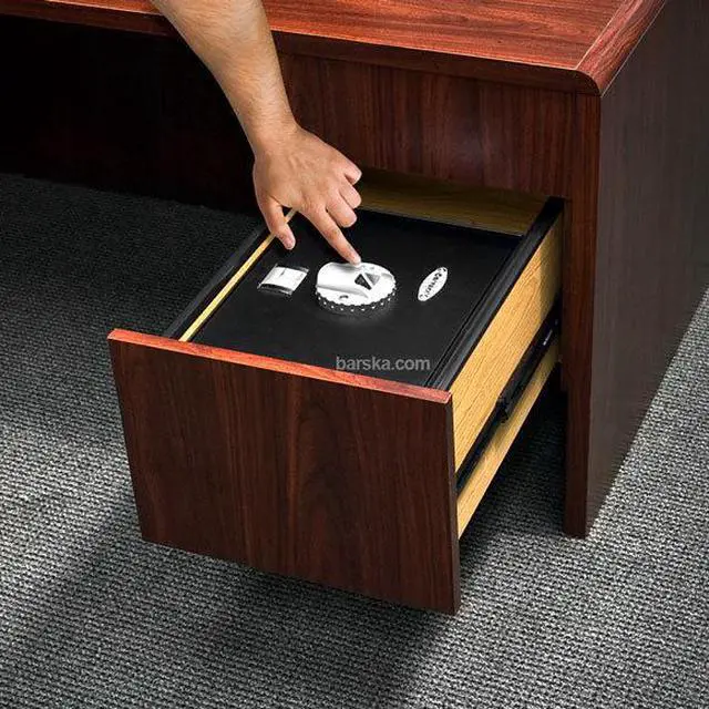 Alt view image 10 of 19 - Barska Top Opening Biometric Safe Black Top Opening Biometric Drawer Safe