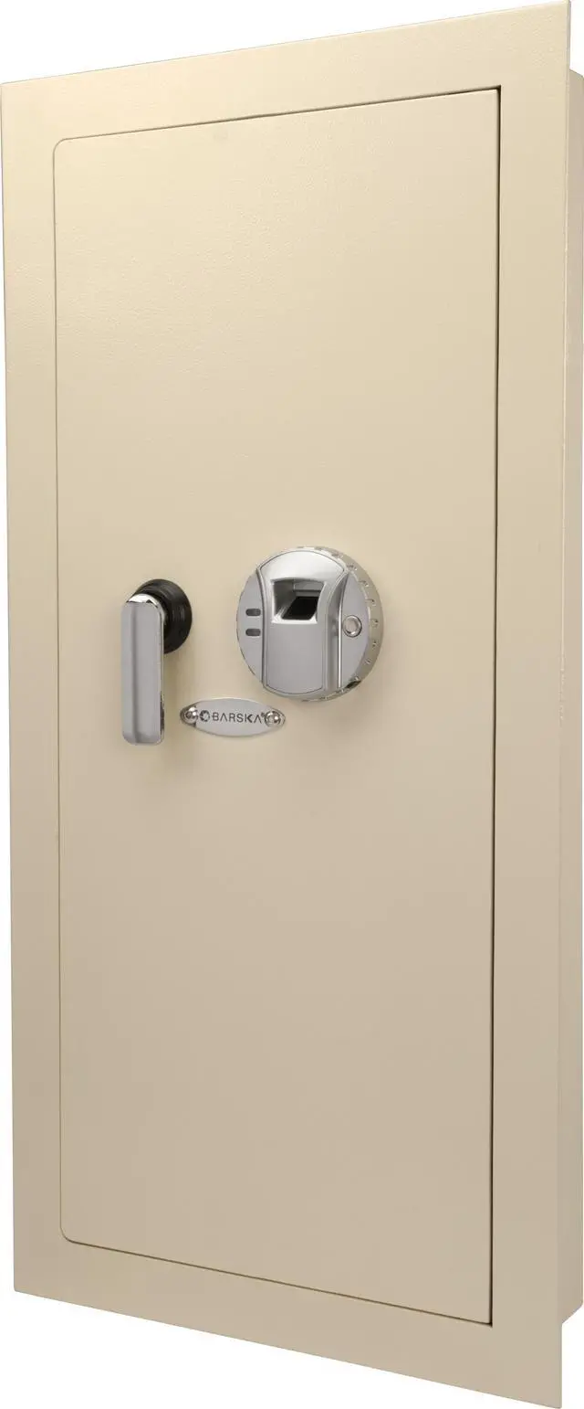 Main image of Barska AX12408 Large Biometric Wall safe, cream color