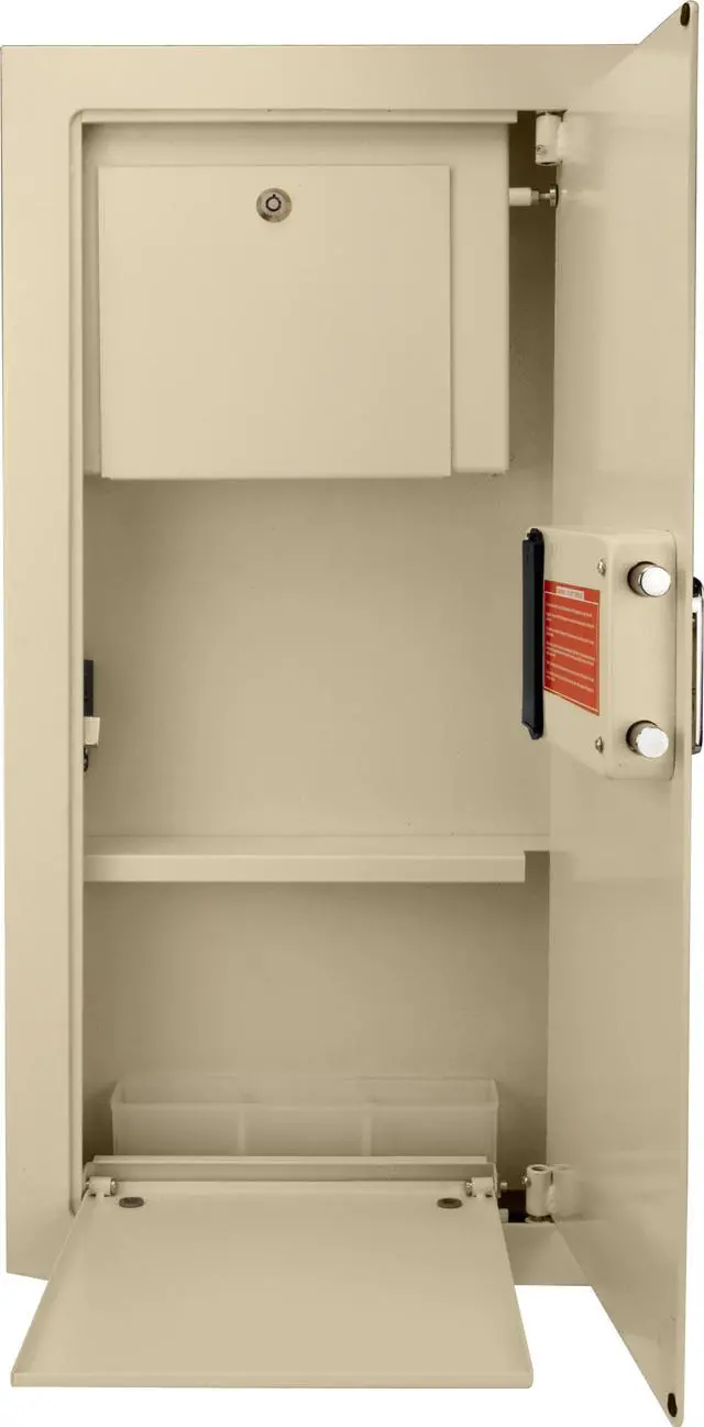 Alt view image 4 of 12 - Barska AX12408 Large Biometric Wall safe, cream color