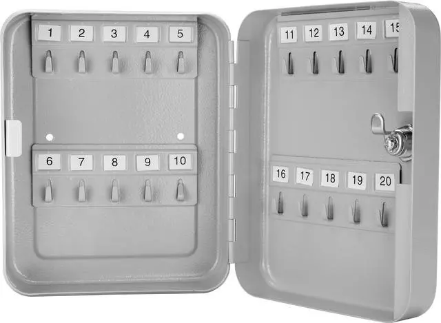Alt view image 2 of 20 - Barska Key Cabinet, 20 Capacity, 8" H Matte Steel CB12482
