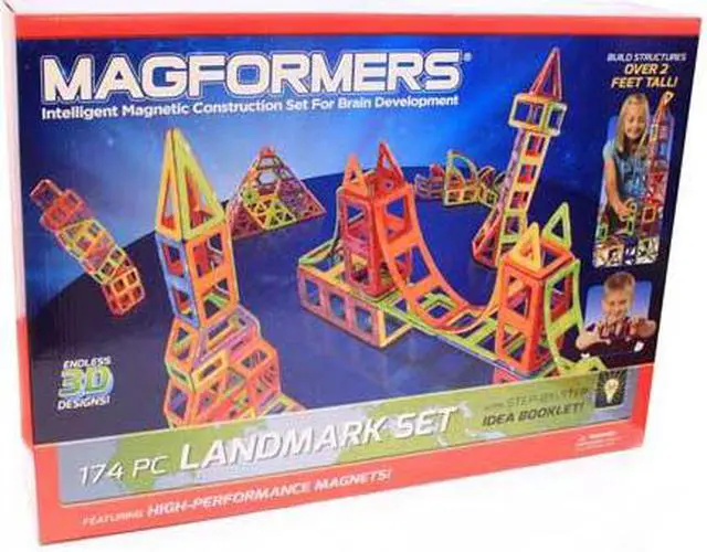Alt view image 2 of 10 - Magformers Construction 174 Piece Landmark Build Set
