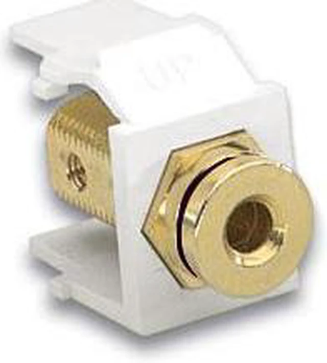 Main image of Leviton 40837-BWE QuickPort Banana Jack Black Stripe, White