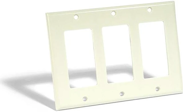 Main image of Decora Switch 3-Gang Plate Almond LEVITON MFG Decorative Switch Plates 80411-A